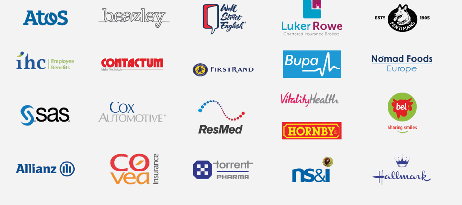 Customer Attuned is proud to work with ATOS, Beazley and Bupa, among many brands. This graphic presents the logos of these brands and more.
