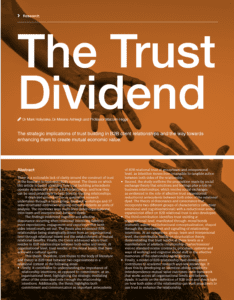 The Journal of Transformation Sales - contributing writer Dr Mark Holyoake, The Trust Dividend